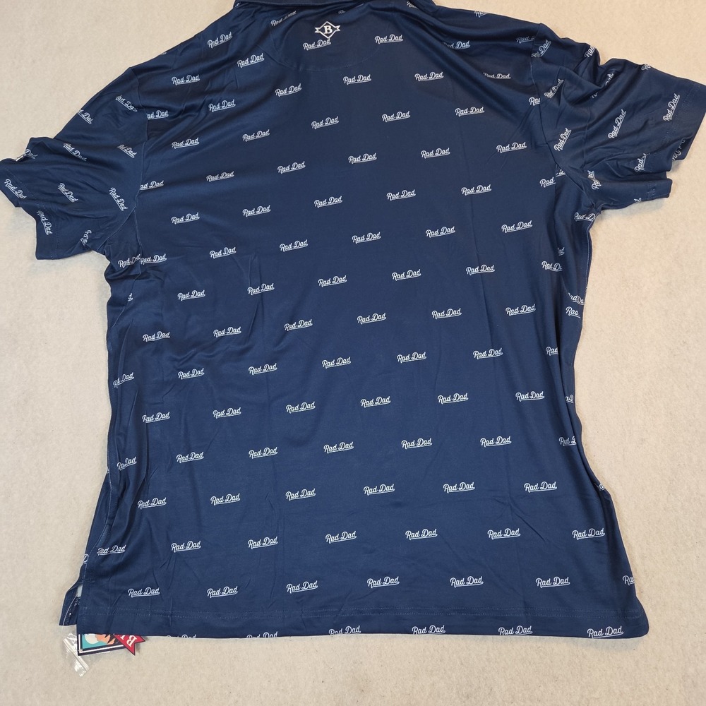 Burlebo Men's Rad Dad Performance Lightweight Golf Polo Shirt Sz. NEW NAVY - Picture 9 of 9